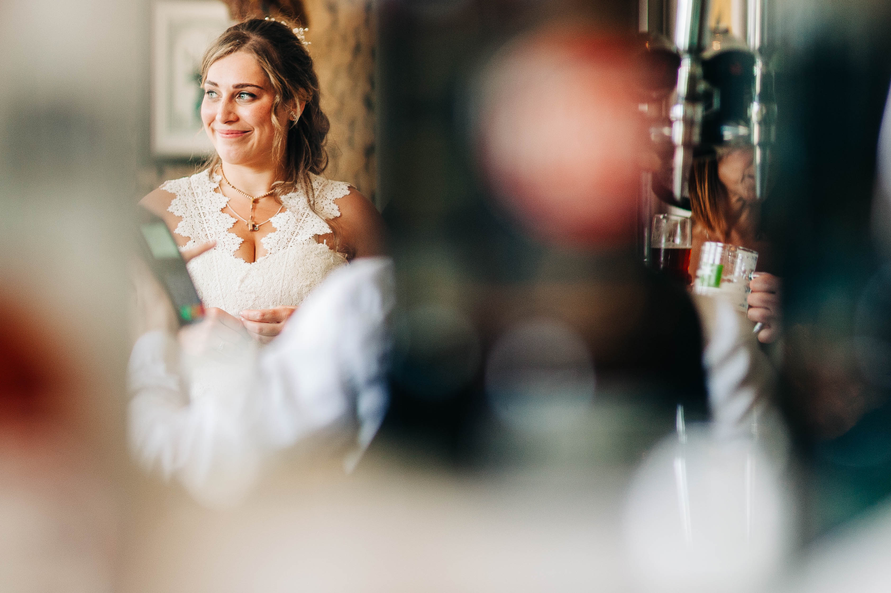 Bride smiling