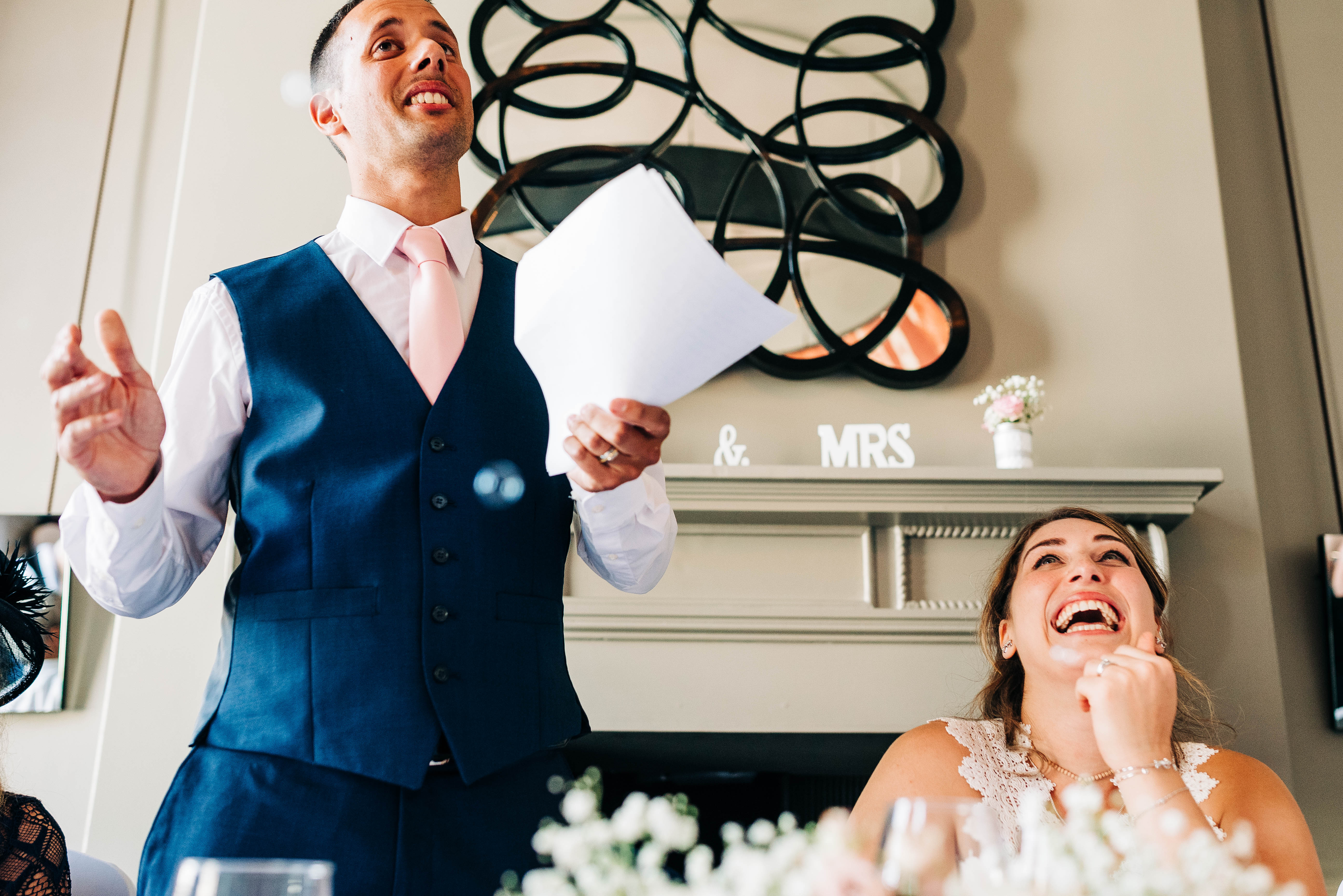 Groom gives his speech