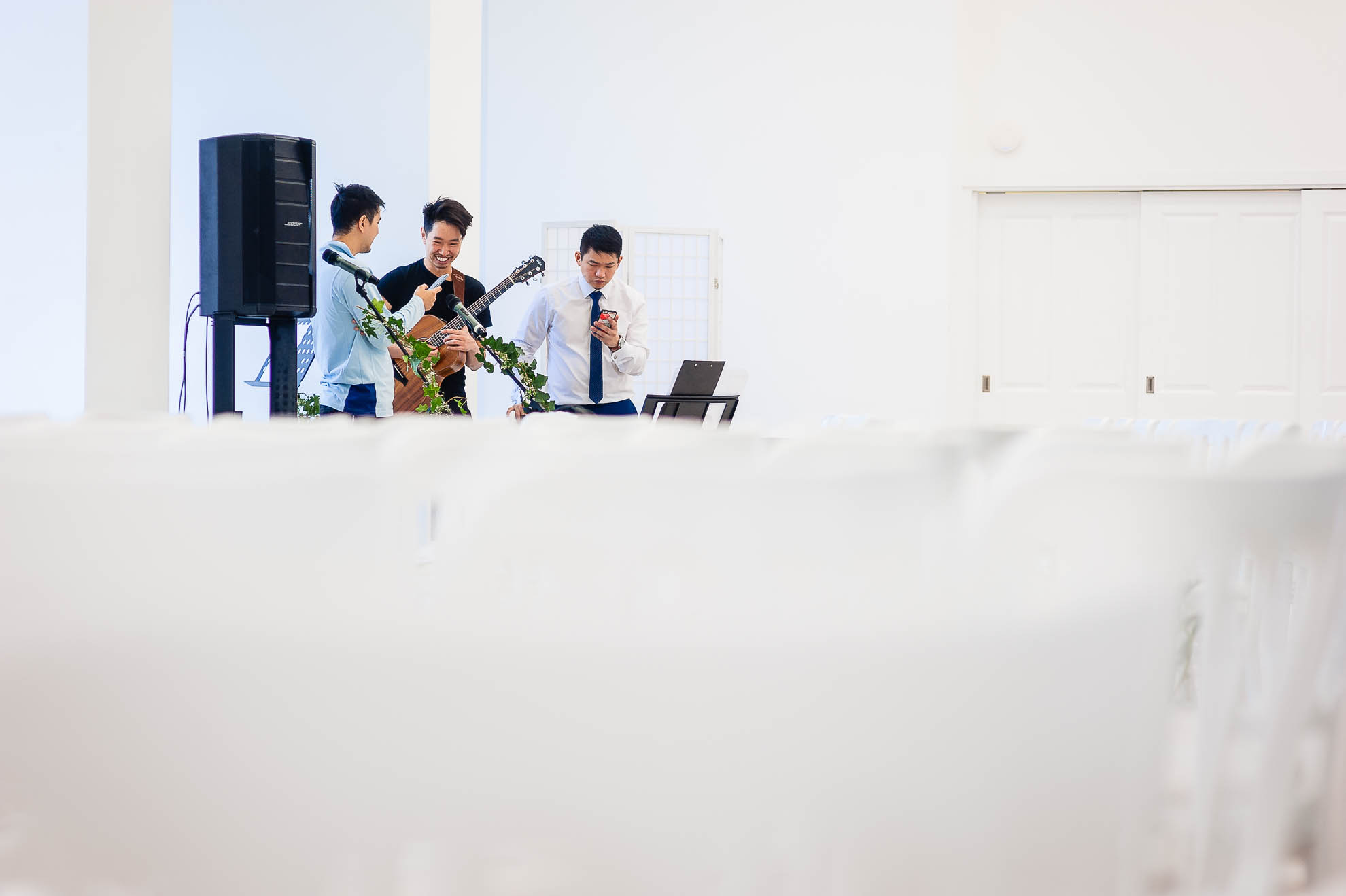 Wedding band rehearsing