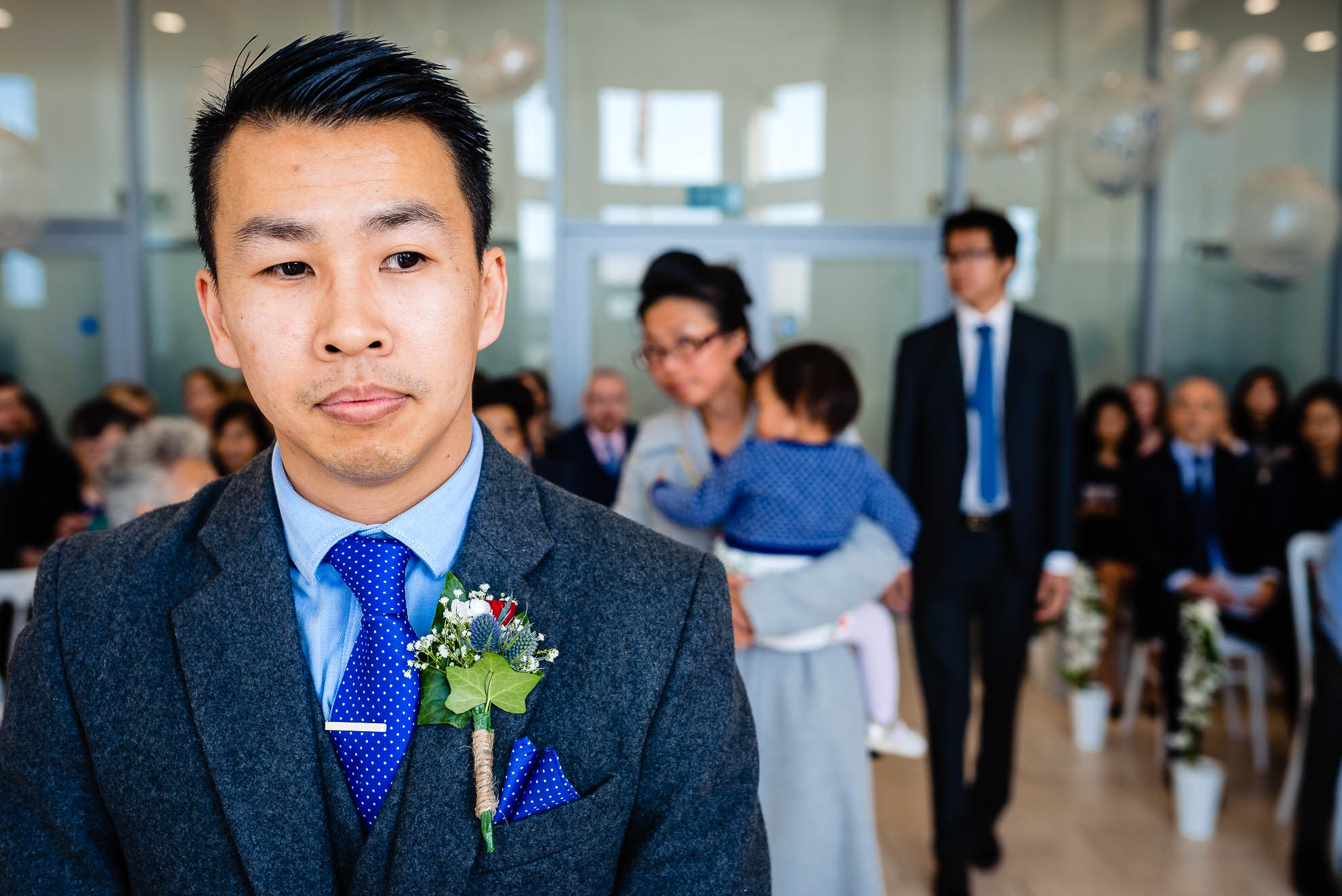 Groom waits for his bride before the ceremony