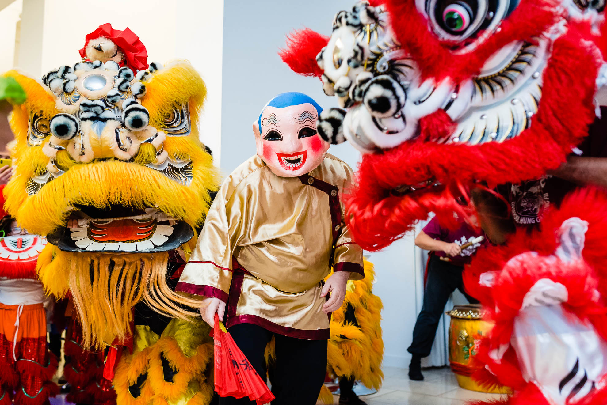 Red & Yellow Chinese lions