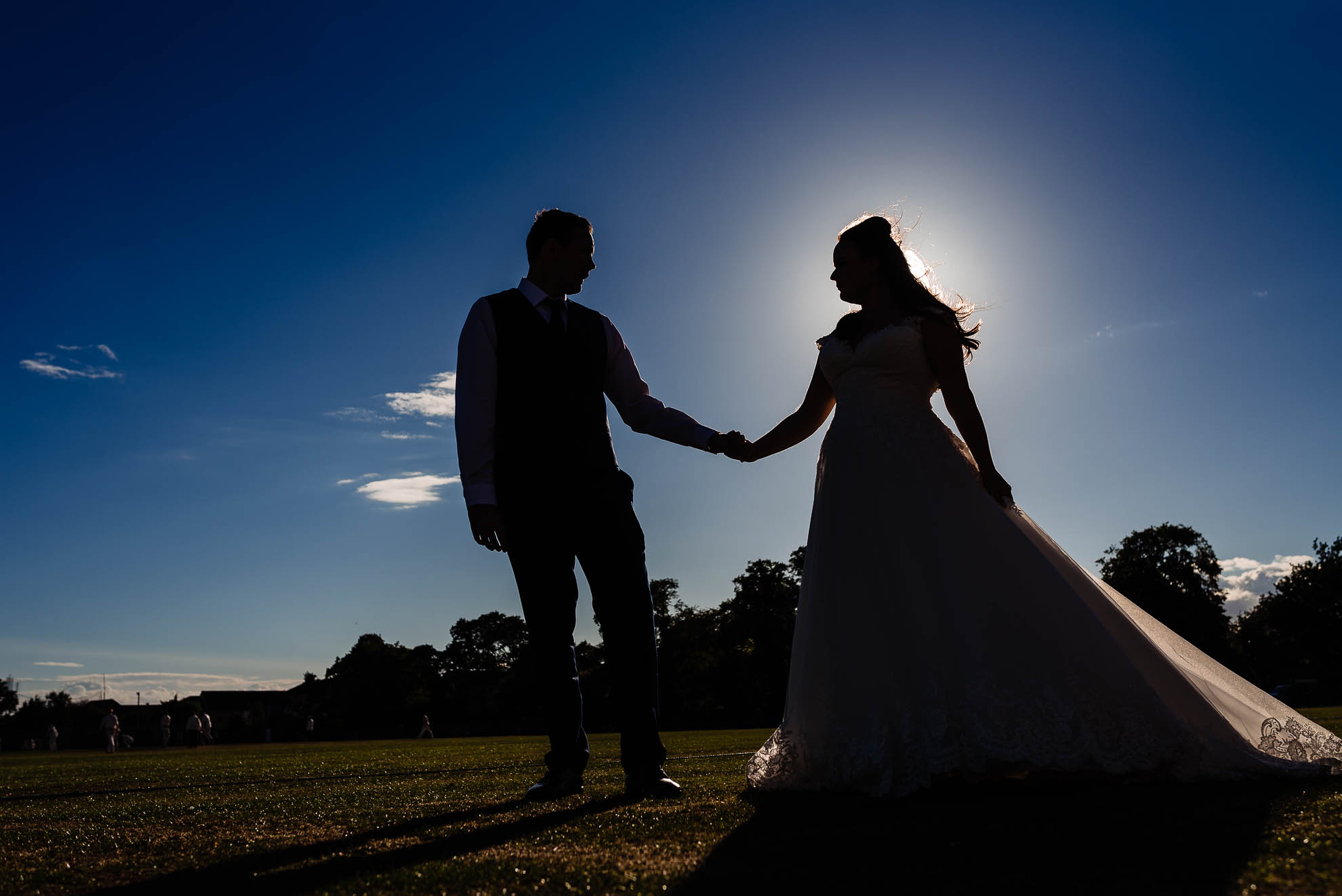 Bride and groom silhouette