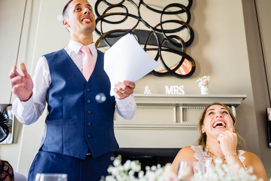 Groom gives his speech
