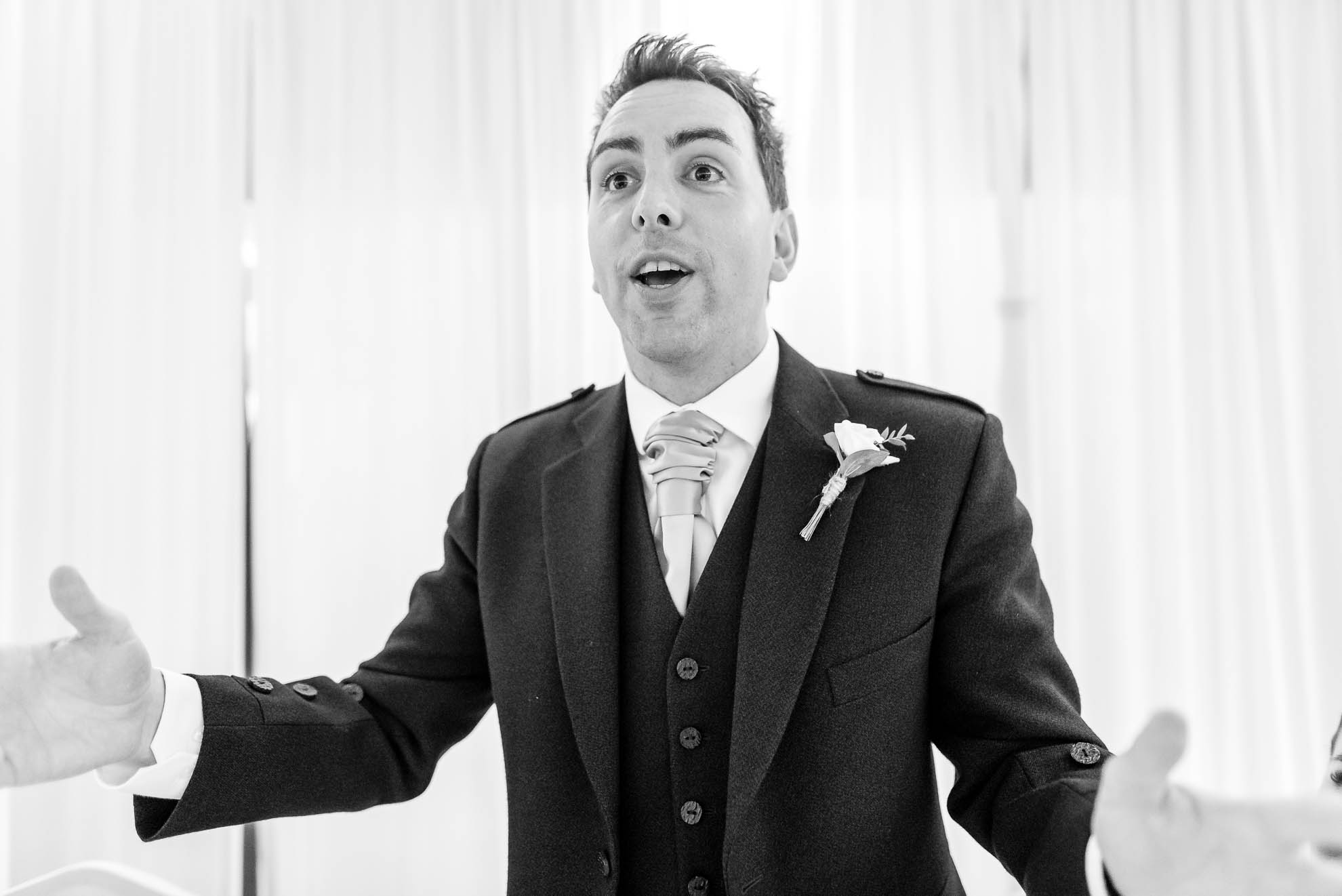 Best man giving his speech