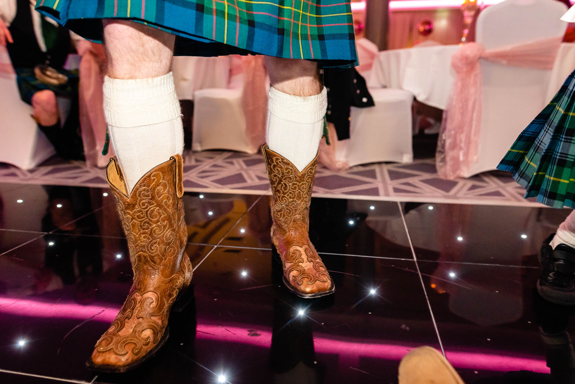 Groom's cowboy boots