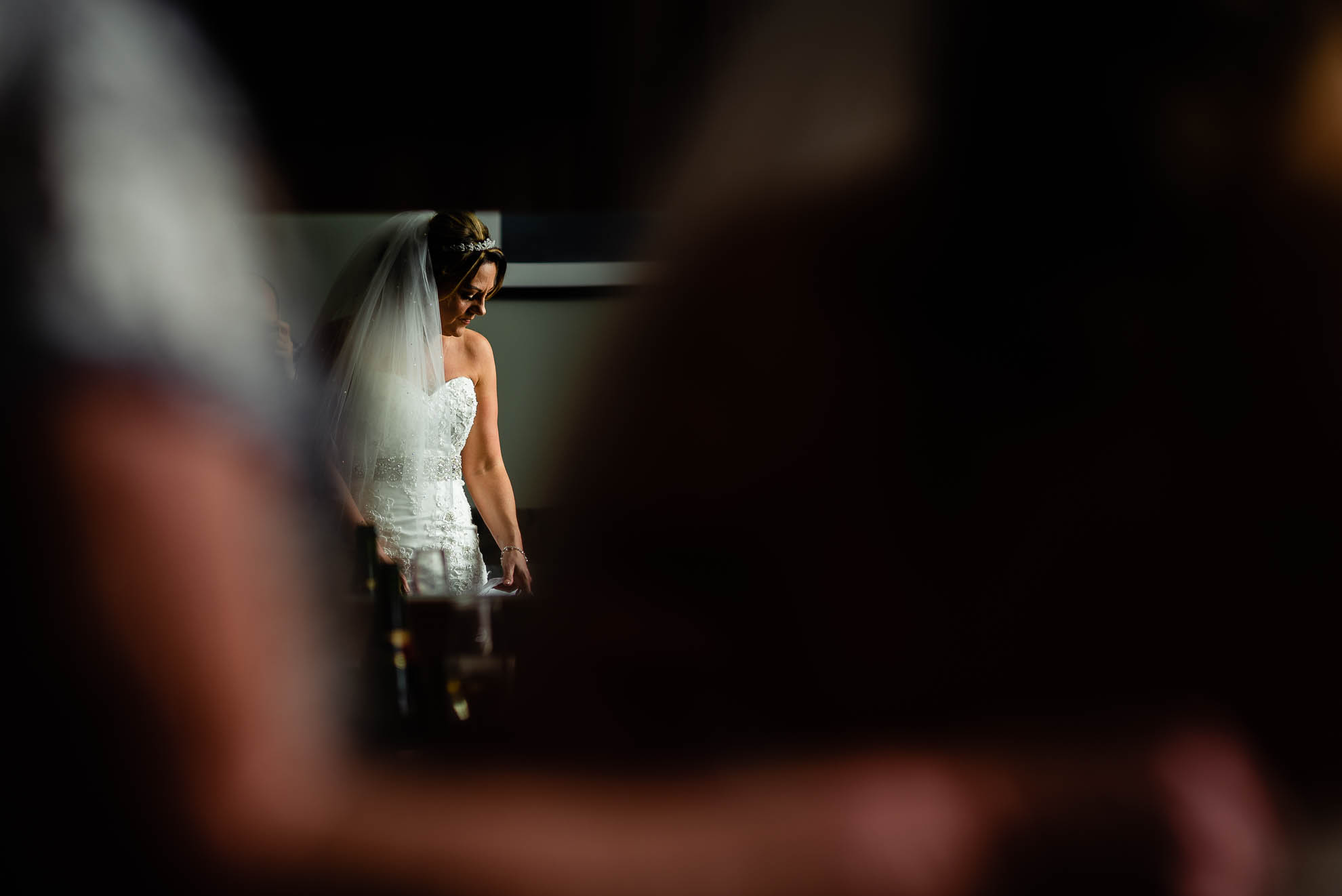 Bride reflection in mirror
