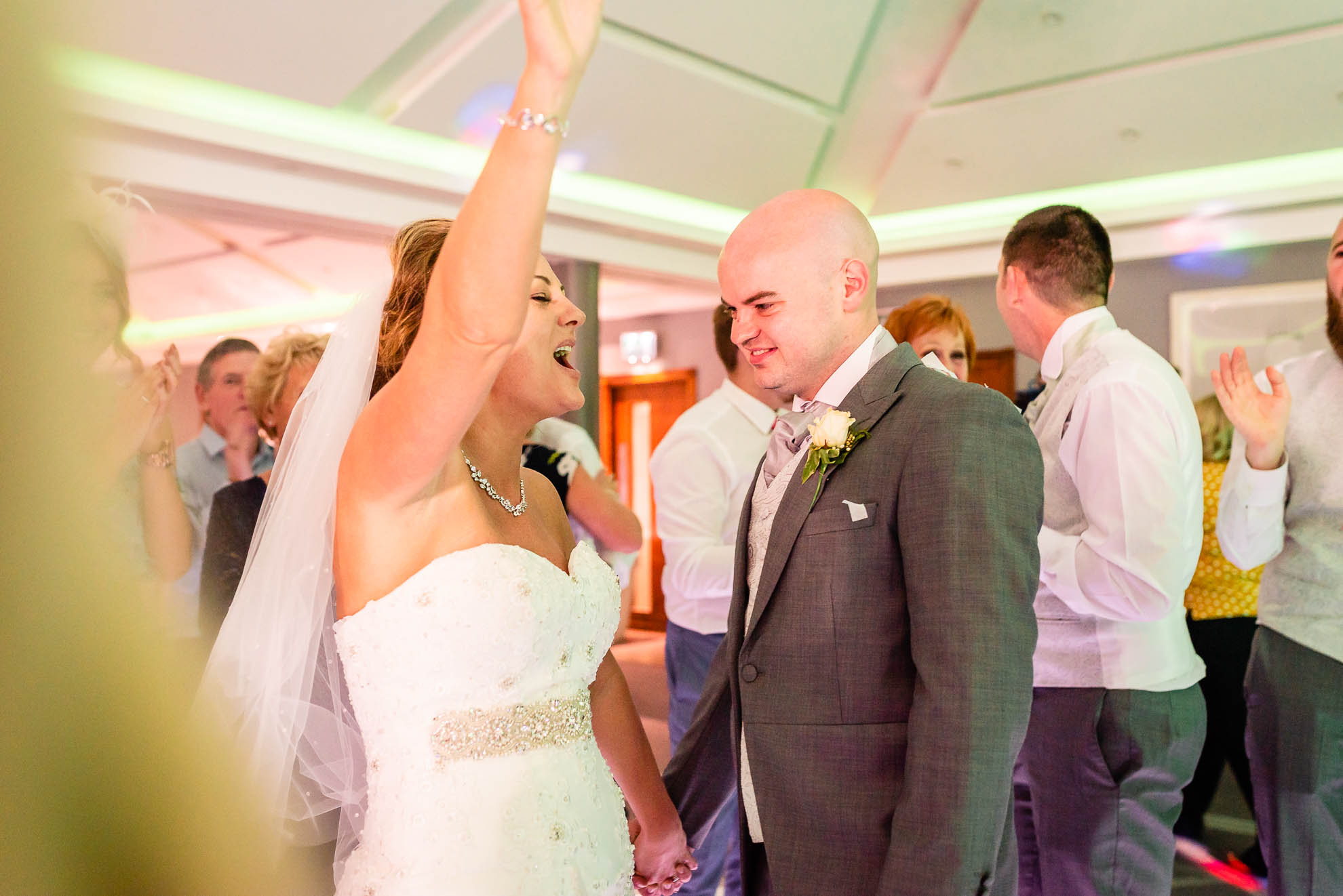 Bride gives a big cheer
