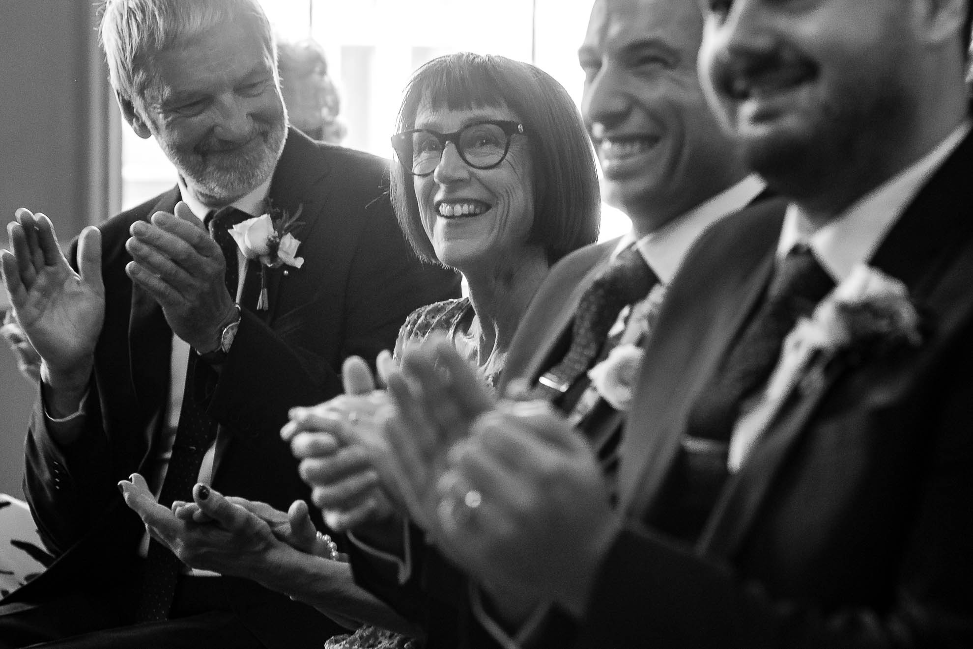 Grooms mother congratulates the newlyweds