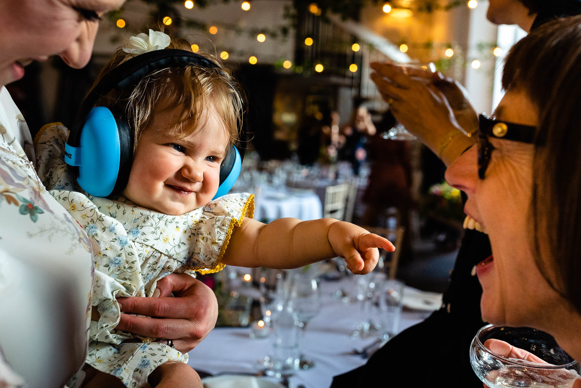 Little girl playing with her grandma