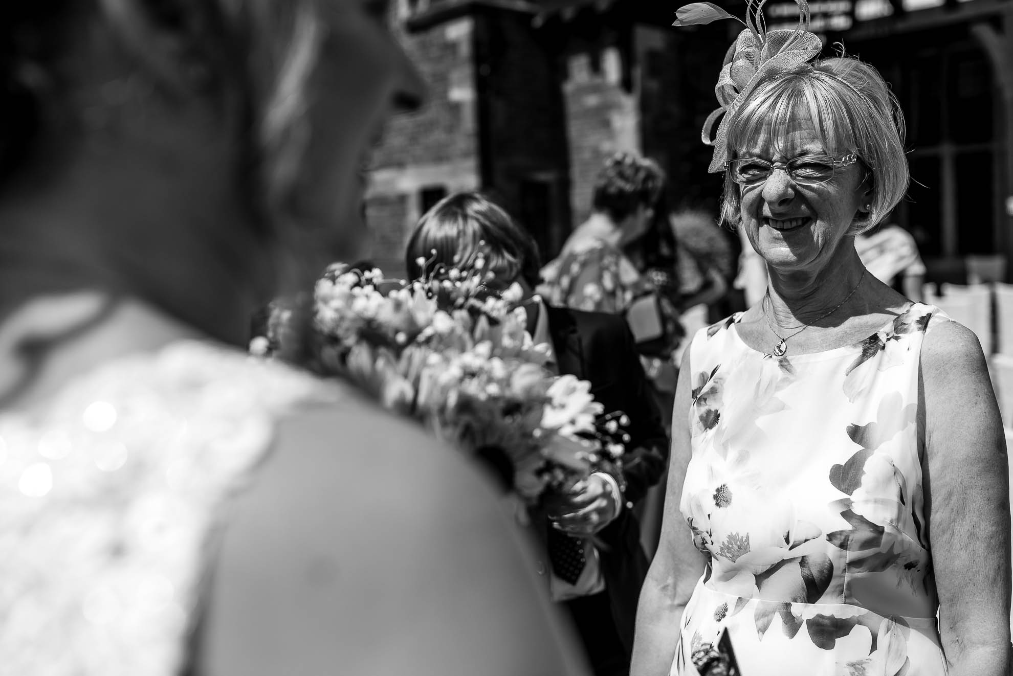 Mother of the bride congratulates the bride
