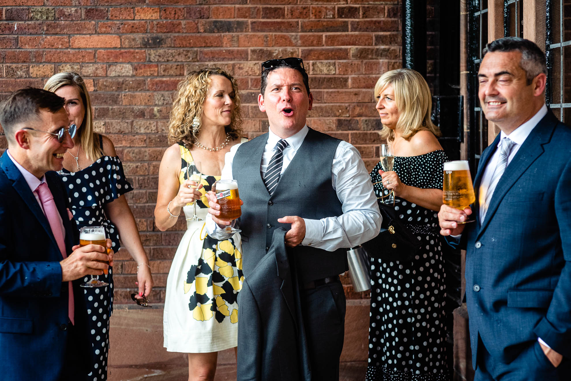 Wedding guests having fun