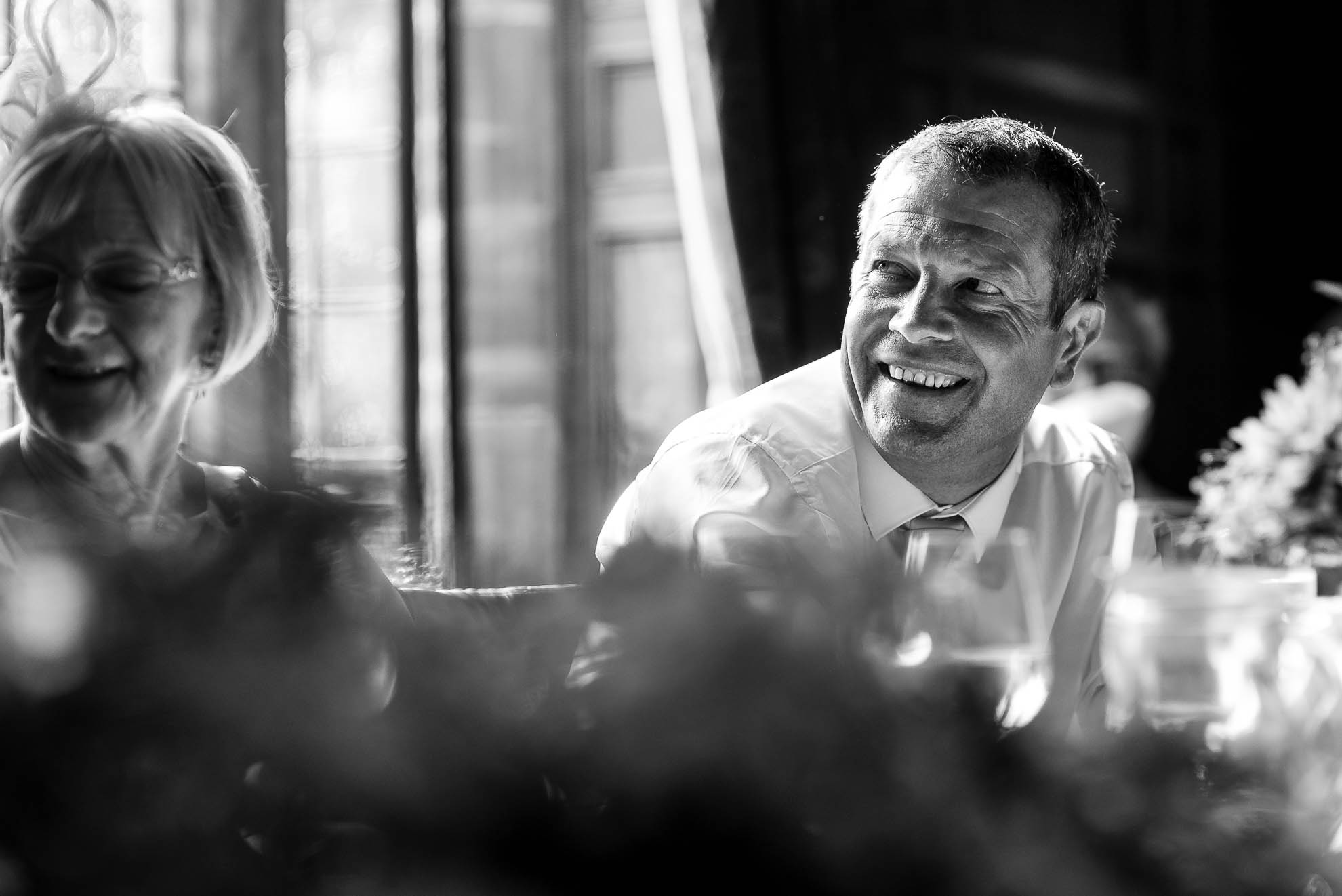 Best man laughing at speech