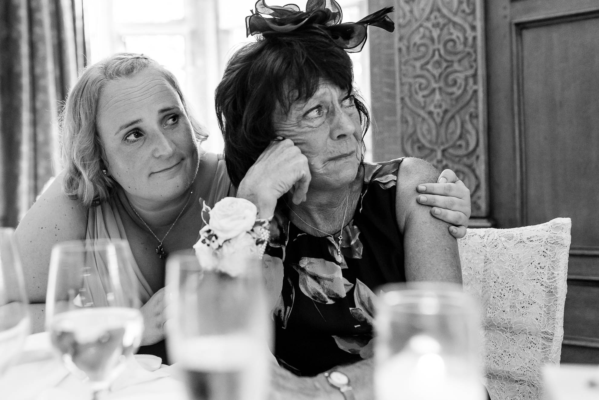 Mother of the groom becomes emotional during best mans speech