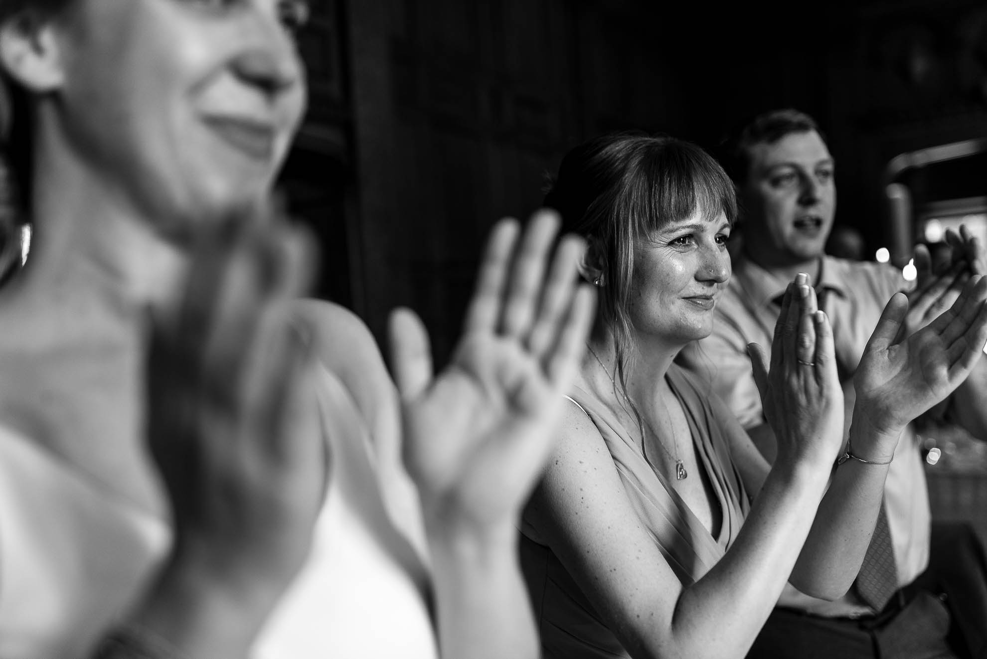 Guests applauding best mans speech