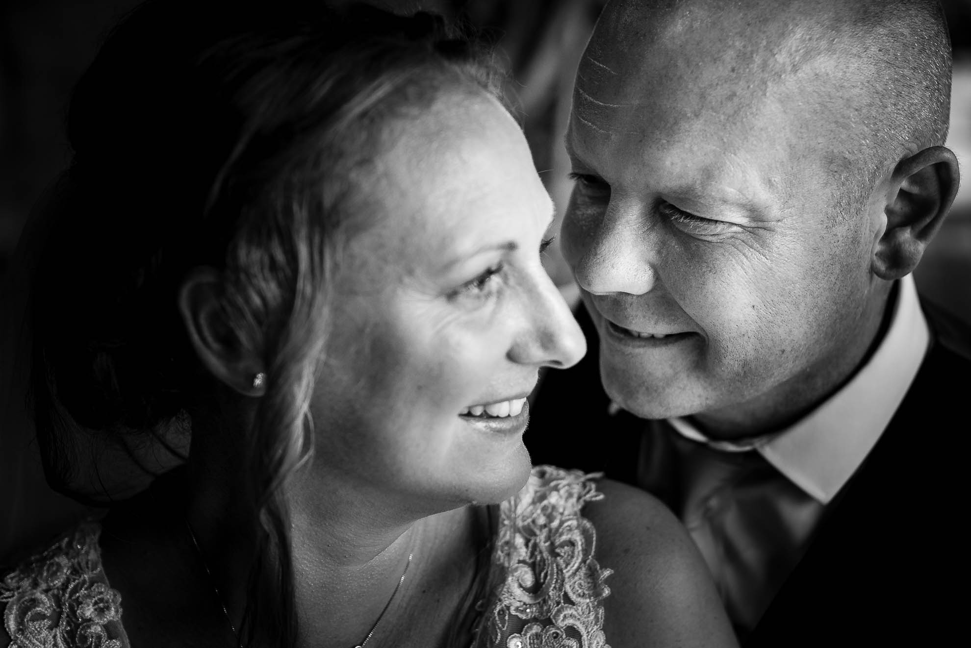Close up of Bride and groom portrait