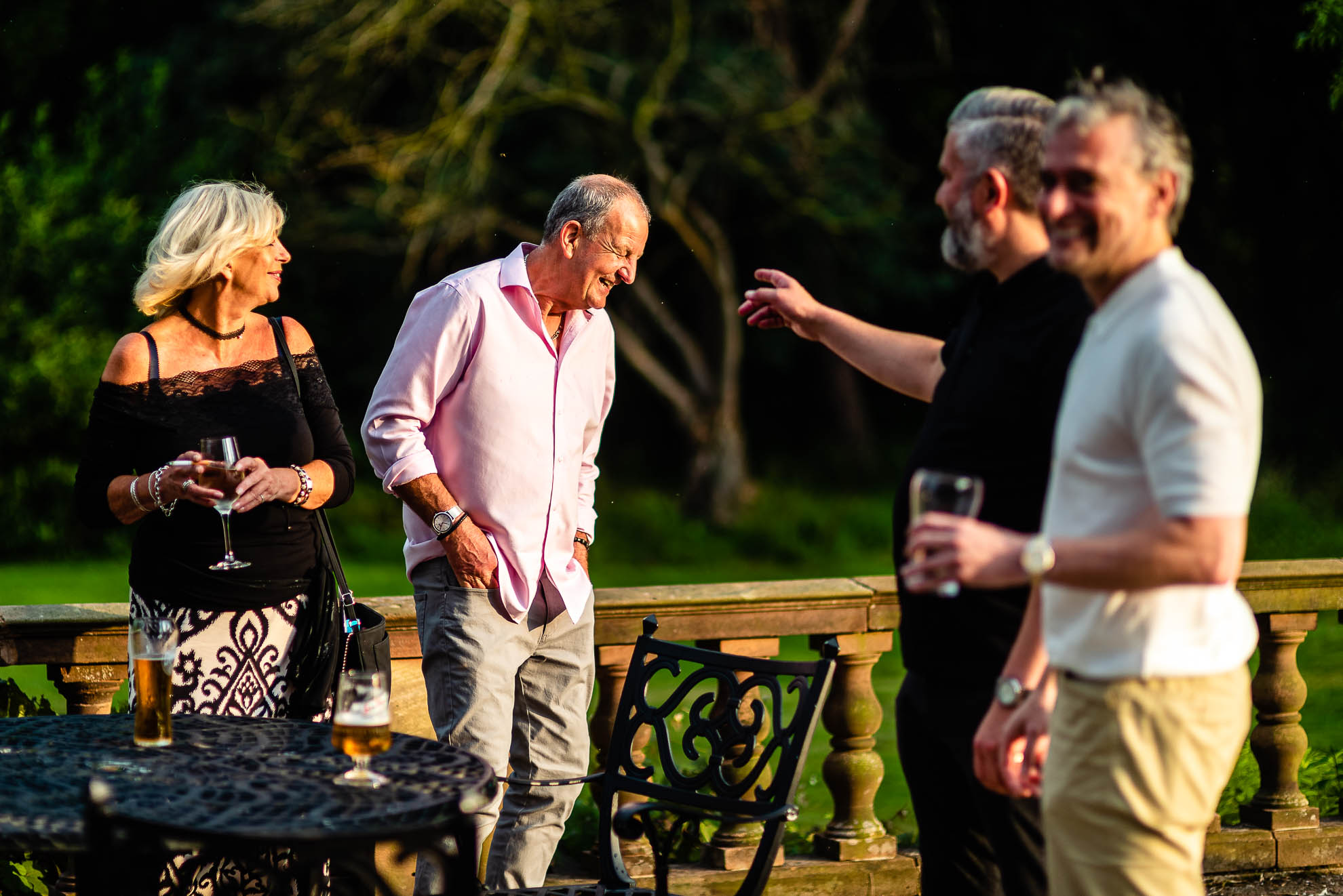 Wedding guests having fun