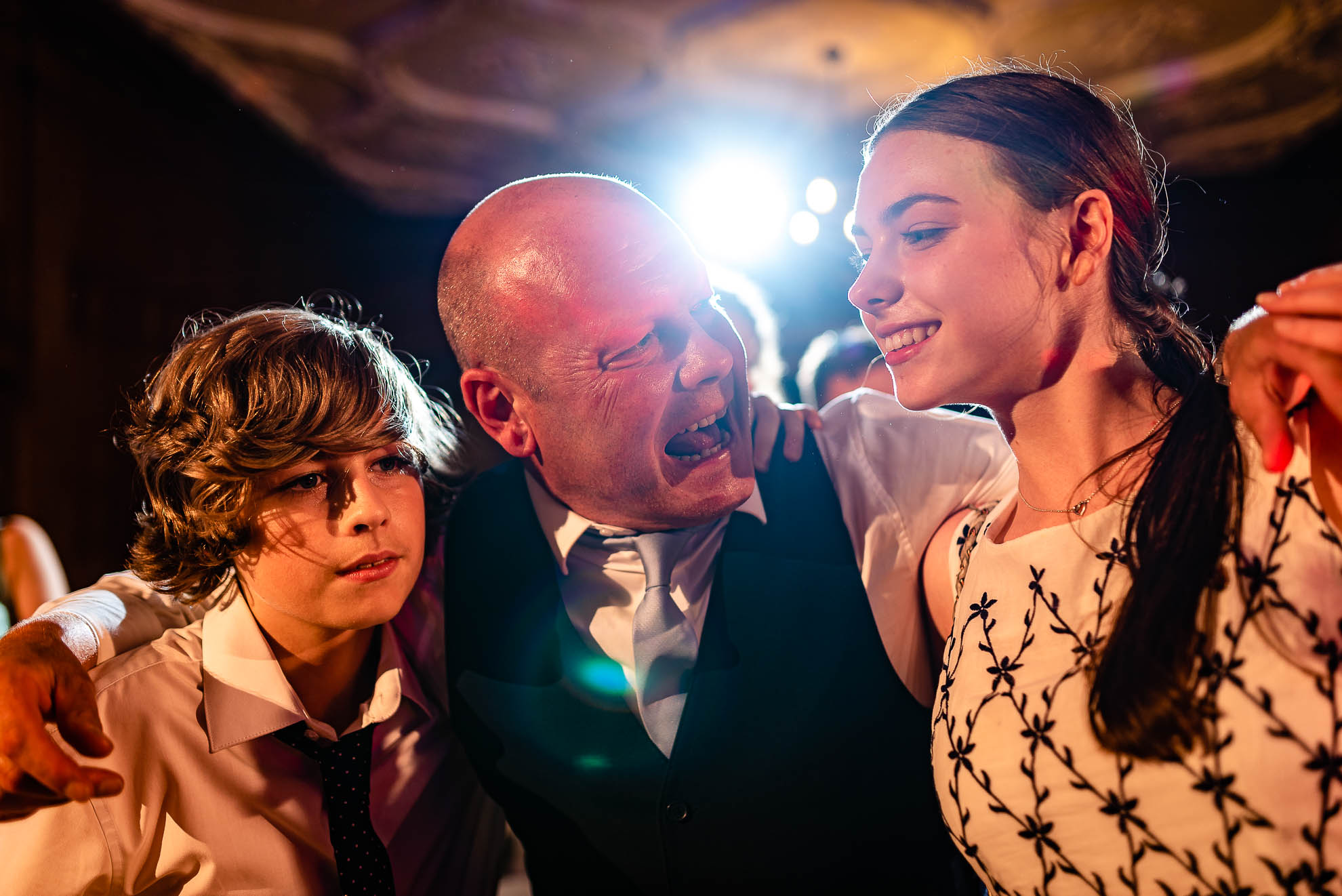 Groom dances with his children