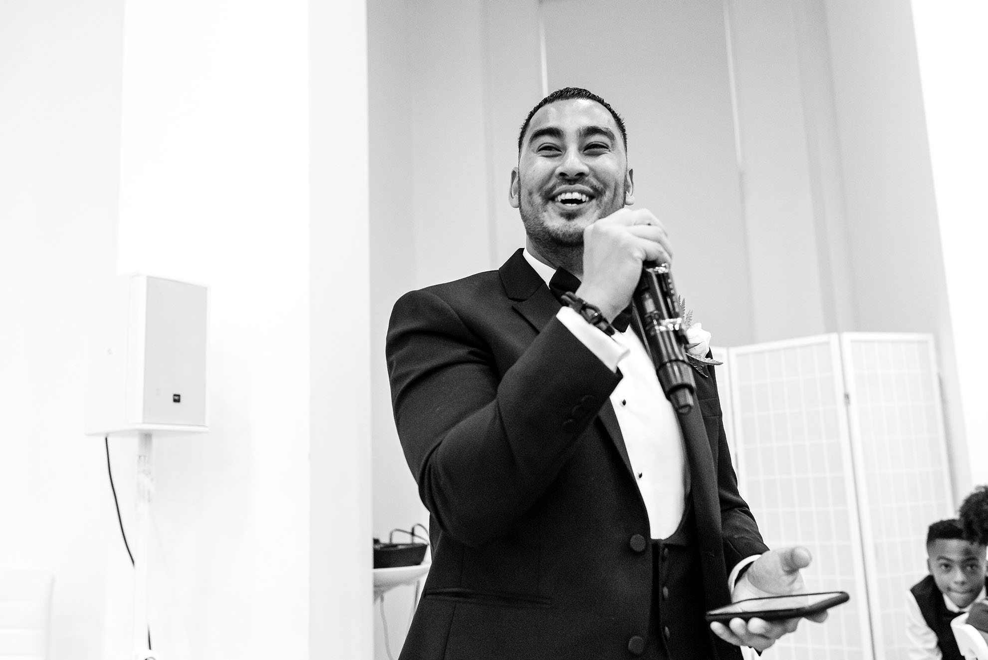 Brother of the bride gives speech