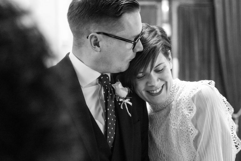 Intimate wedding photography at Wallasey Town Hall