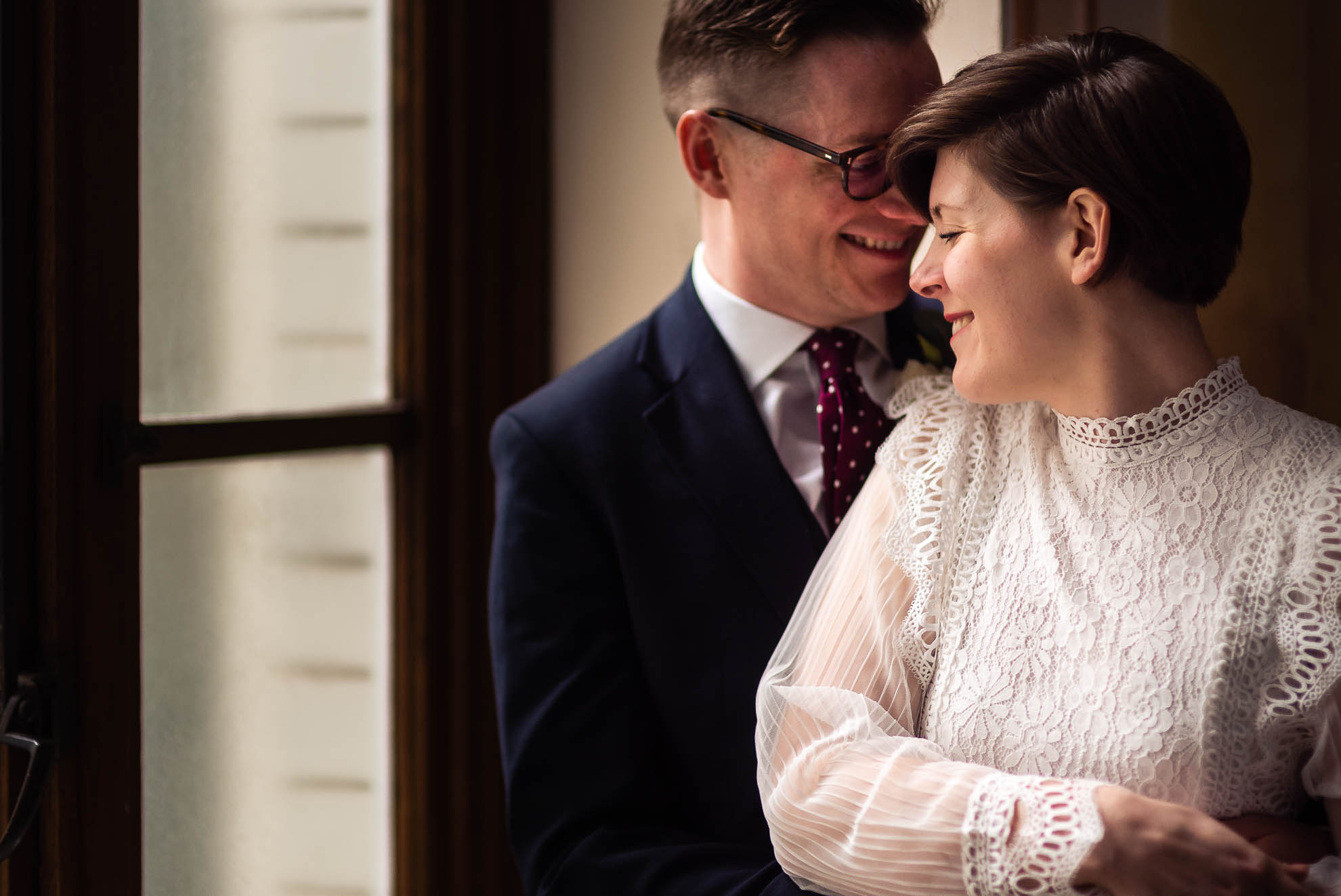 Portrait of bride and groom