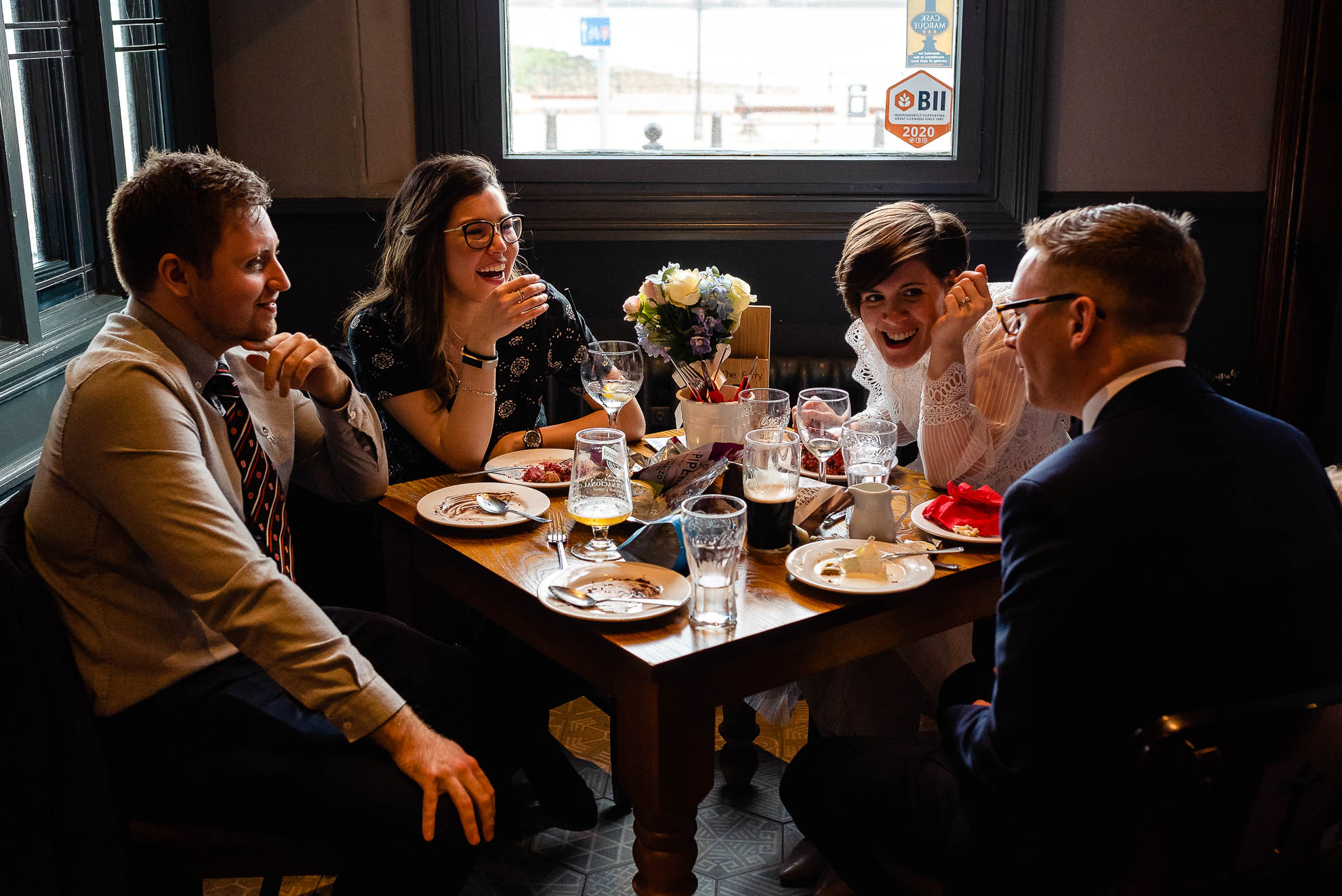 Groom tells a joke 