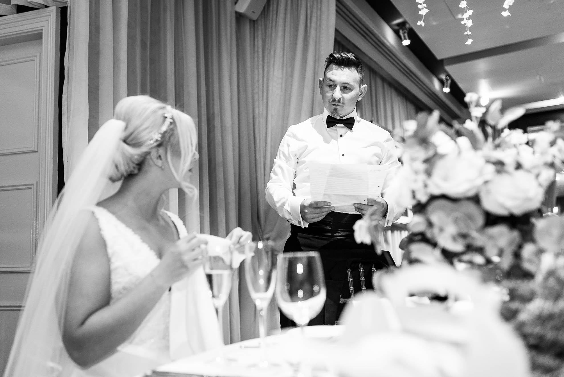 Groom giving his speech