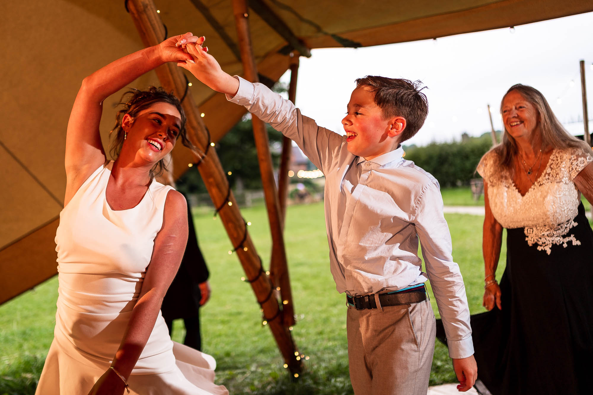 Bride dances with her cousin