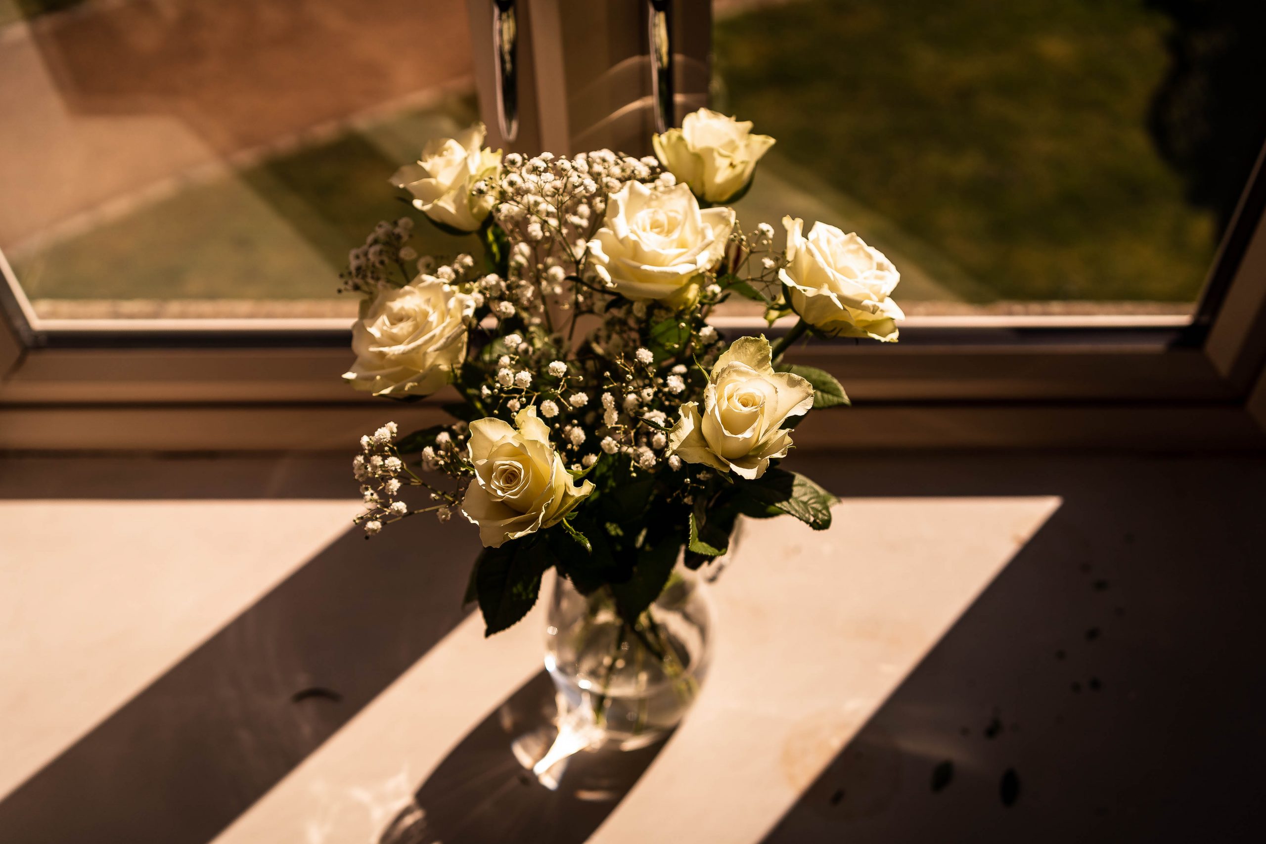 flowers on window sill