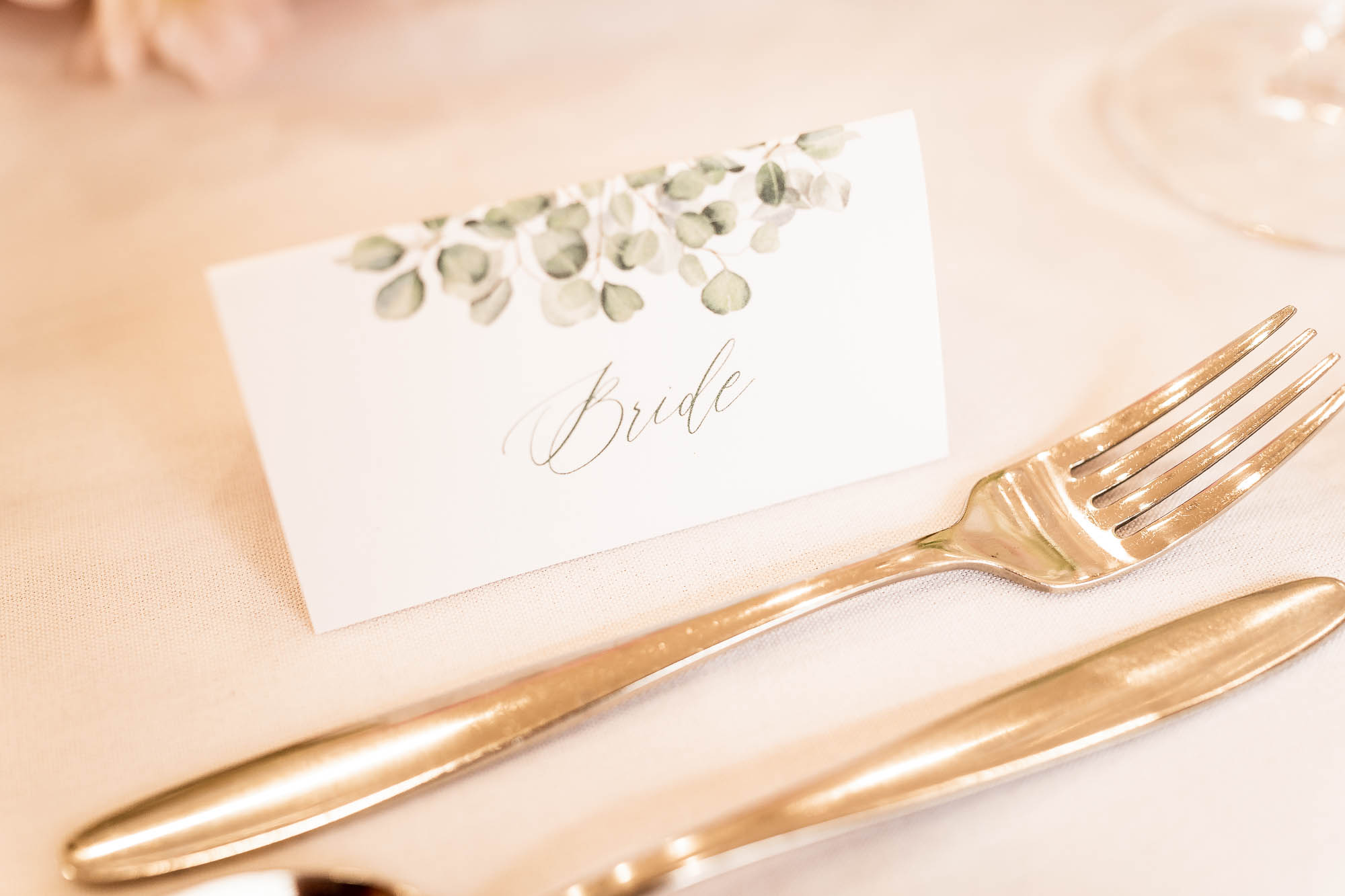 Brides dinner setting