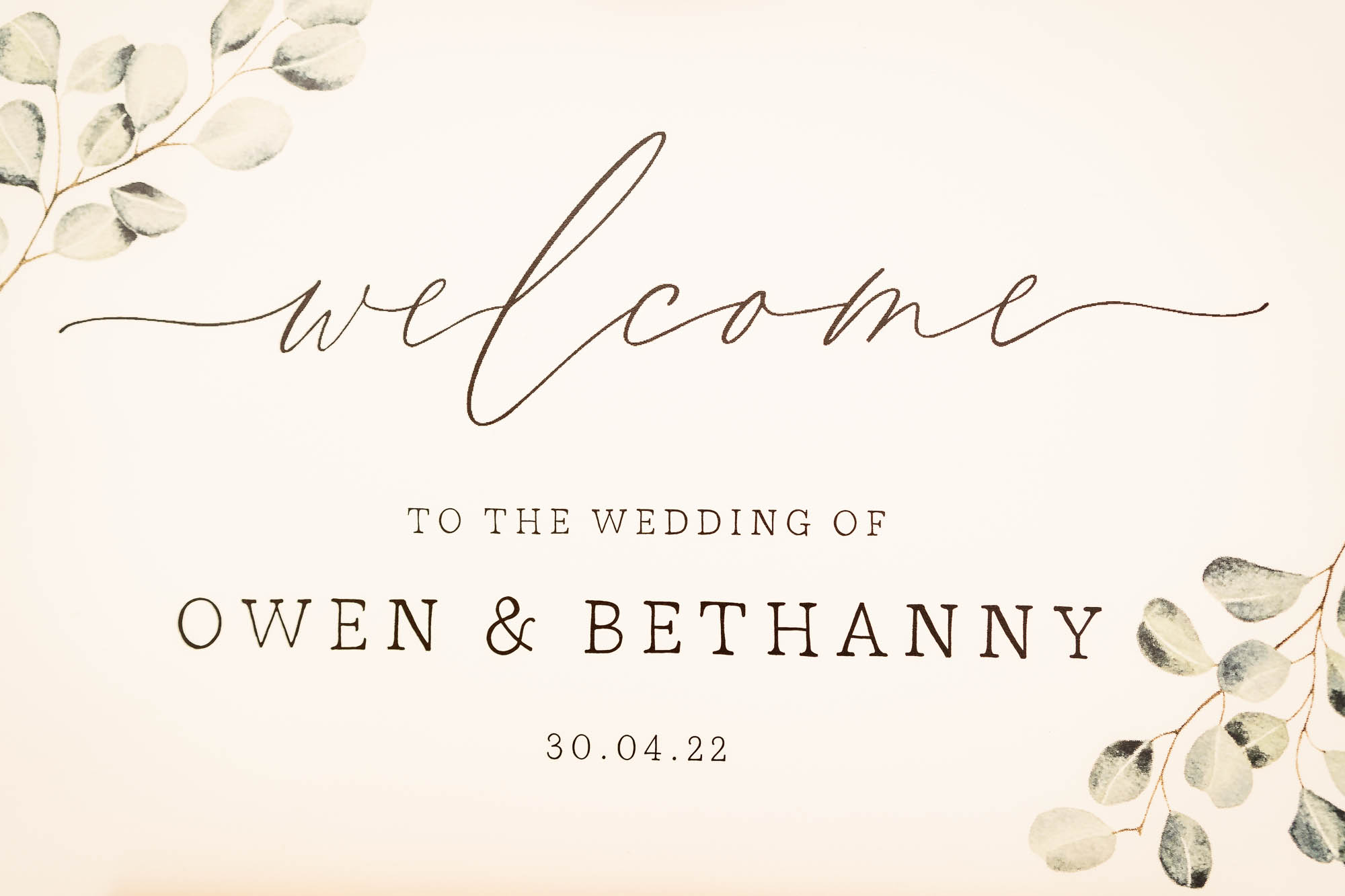 Welcome to our wedding sign