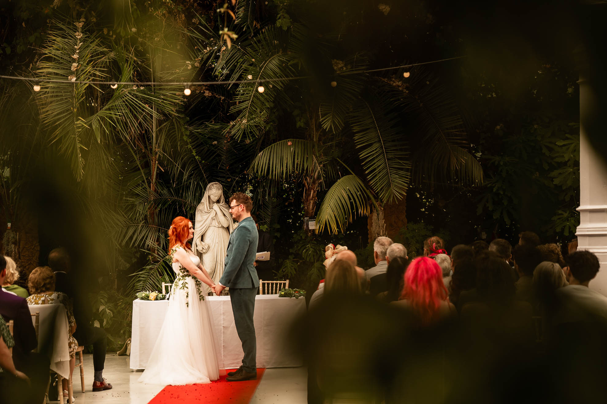 long shot of bride and groom