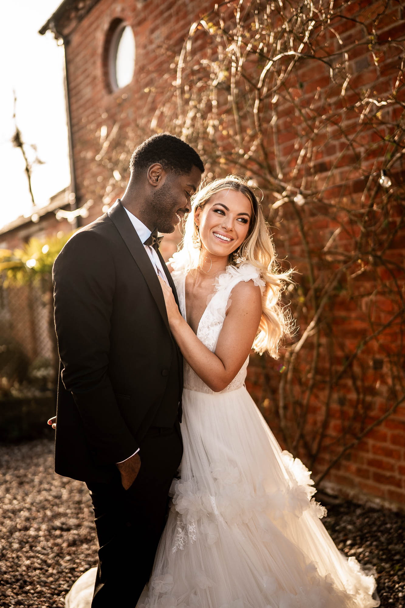 bride and groom portrait at cheshire wedding